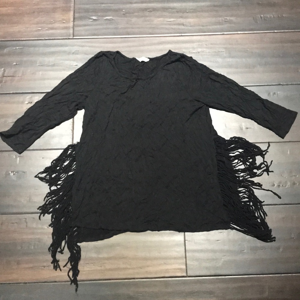 Side slit shirt with frills